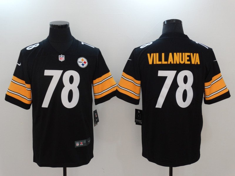 Men's Pittsburgh Steelers #78  Alejandro Villanueva Nike Black Player Game Football Jersey