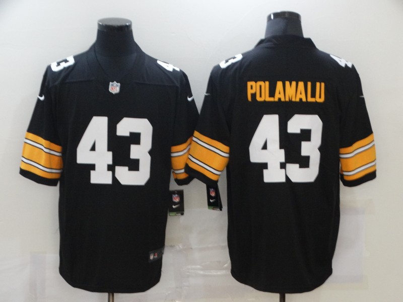 Men's Pittsburgh Steelers Retired Player  #43 Troy Polamalu Nike Black Big Number Alternate Limited Jersey