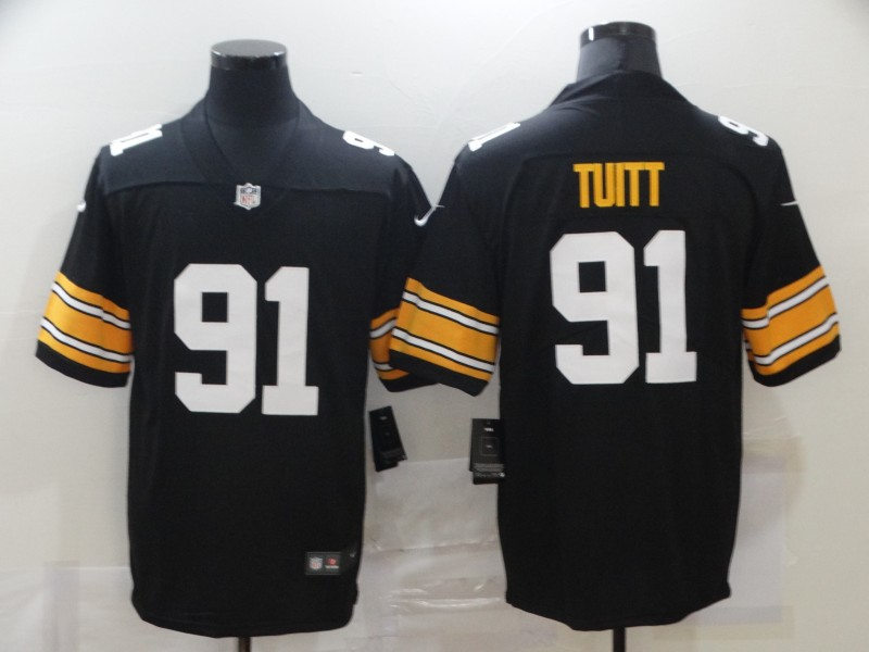 Men's Pittsburgh Steelers #91 Stephon Tuitt Nike Black Big Number Alternate Limited Jersey