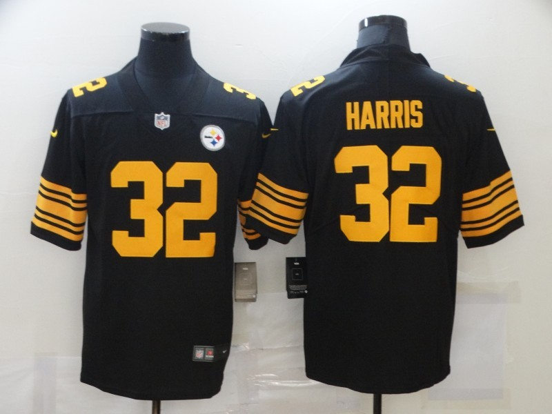 Men's Pittsburgh Steelers Retired Player #32 Franco Harris Nike Black Vapor Untouchable Elite Color Rush Jersey