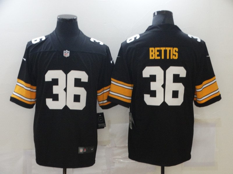 Men's Pittsburgh Steelers Retired Player #36 Jerome Bettis Nike Black Alternate  Football Jersey