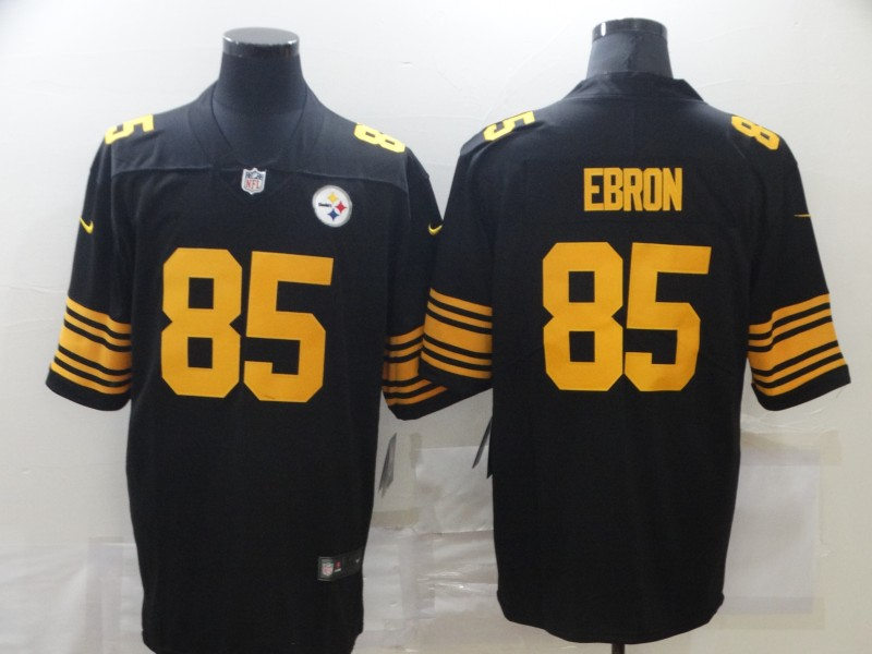 Men's Pittsburgh Steelers #85 Eric Ebron Nike Black Vapor Untouchable Color Rush Jersey
