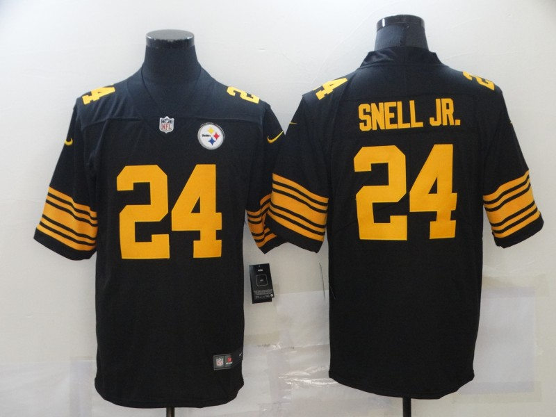 Men's Pittsburgh Steelers #24 Benny Snell Jr Nike Black Vapor Untouchable Color Rush Jersey