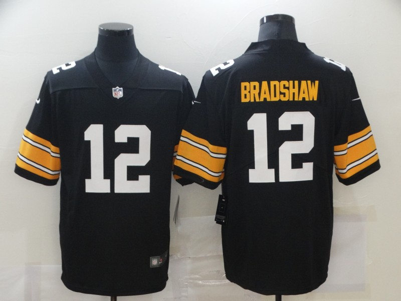 Men's Pittsburgh Steelers Retired Player #12 Terry Bradshaw Nike Black Alternate  Football Jersey