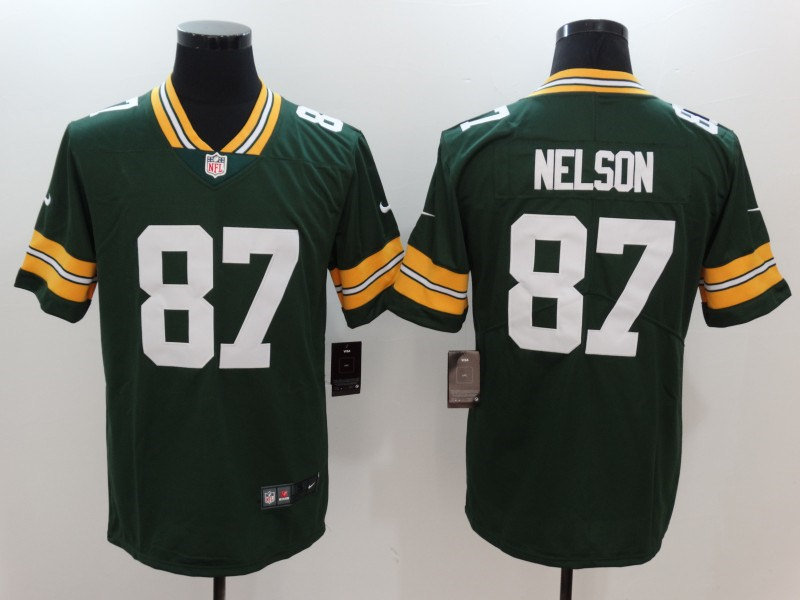 Mens Green Bay Packers Retired Player #87 Jordy Nelson Player Nike Green Game Football Jersey