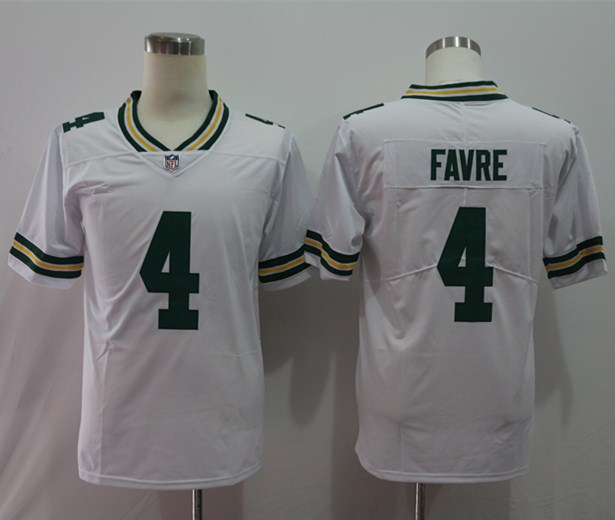 Mens Green Bay Packers Retired Player #4 Brett Favre Player Nike White Game Football Jersey