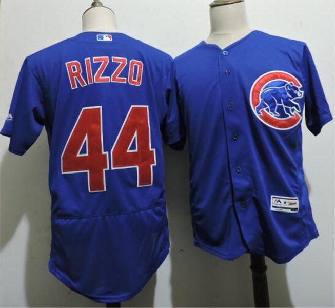 Mens Chicago Cubs #44 Anthony Rizzo Majestic Royal Flex Base Player Jersey