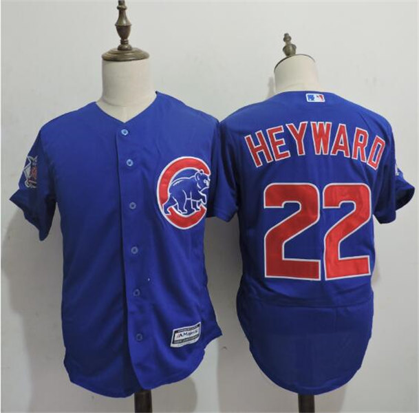 Mens Chicago Cubs #22 Jason Heyward Majestic Royal Flex Base Player Jersey