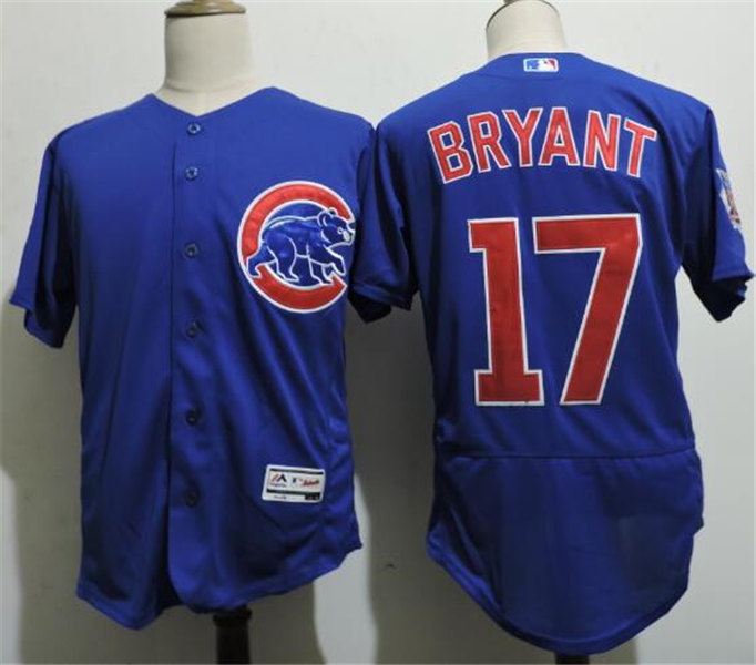 Mens Chicago Cubs #17 Kris Bryant Majestic Royal Flex Base Player Jersey