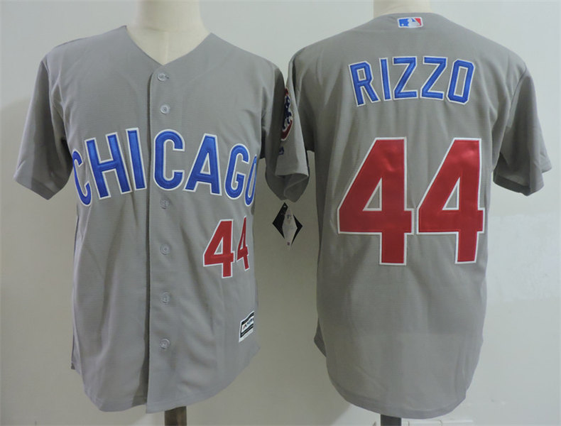 Mens Chicago Cubs #44 Anthony Rizzo Majestic Grey Cool Base Player Jersey