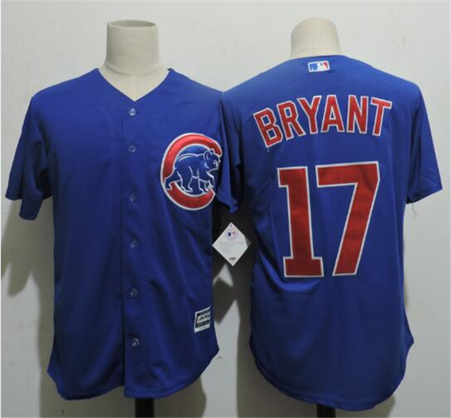 Mens Chicago Cubs #17 Kris Bryant Majestic Royal Cool Base Player Jersey