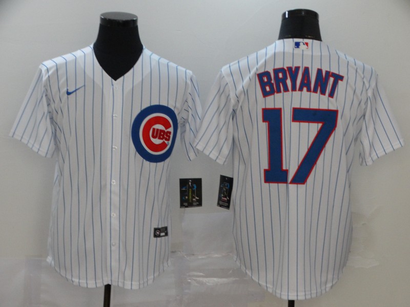 Mens Chicago Cubs #17 Kris Bryant Nike White Cool Base Player Baseball Jersey