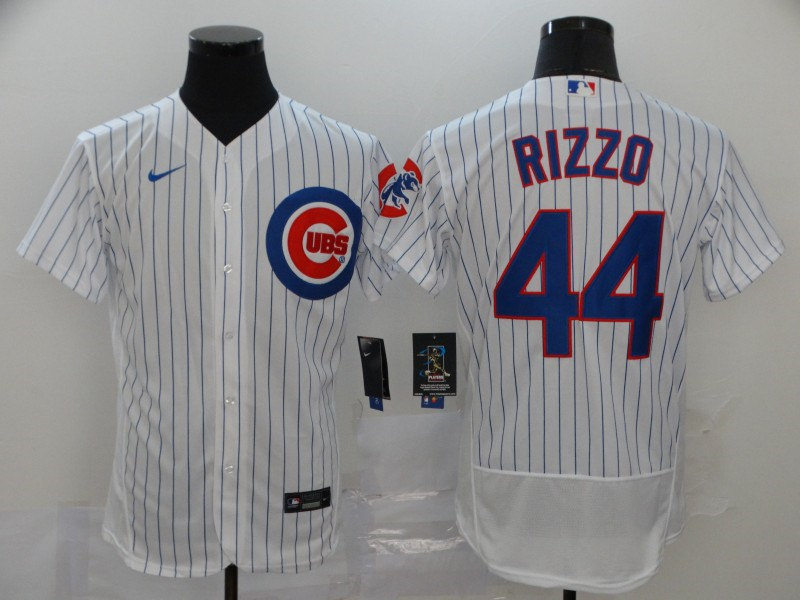 Mens Chicago Cubs #44 Anthony Rizzo Nike White Flex Base Player Baseball Jersey