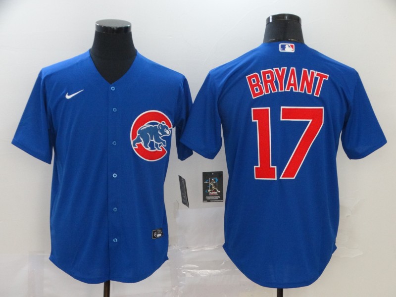 Mens Chicago Cubs #17 Kris Bryant Nike Royal Alternate Cool Base Player Baseball Jersey