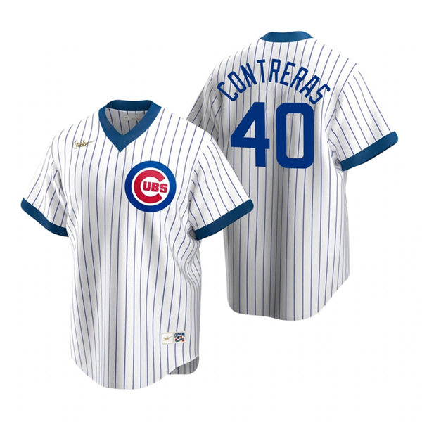 Men's Chicago Cubs Willson Contreras Nike White Cooperstown Collection Home Jersey