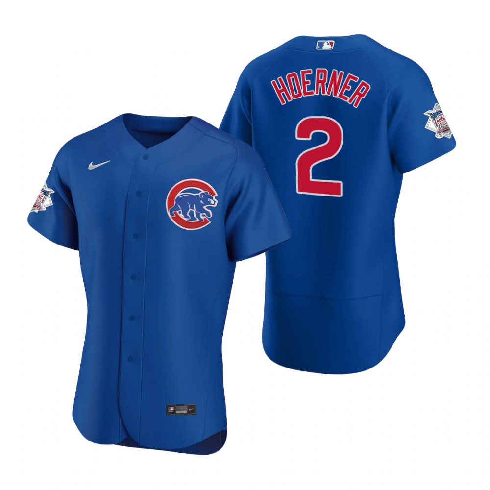 Men's Chicago Cubs Nico Hoerner Nike Royal Alternate Flex Base Player Baseball Jersey