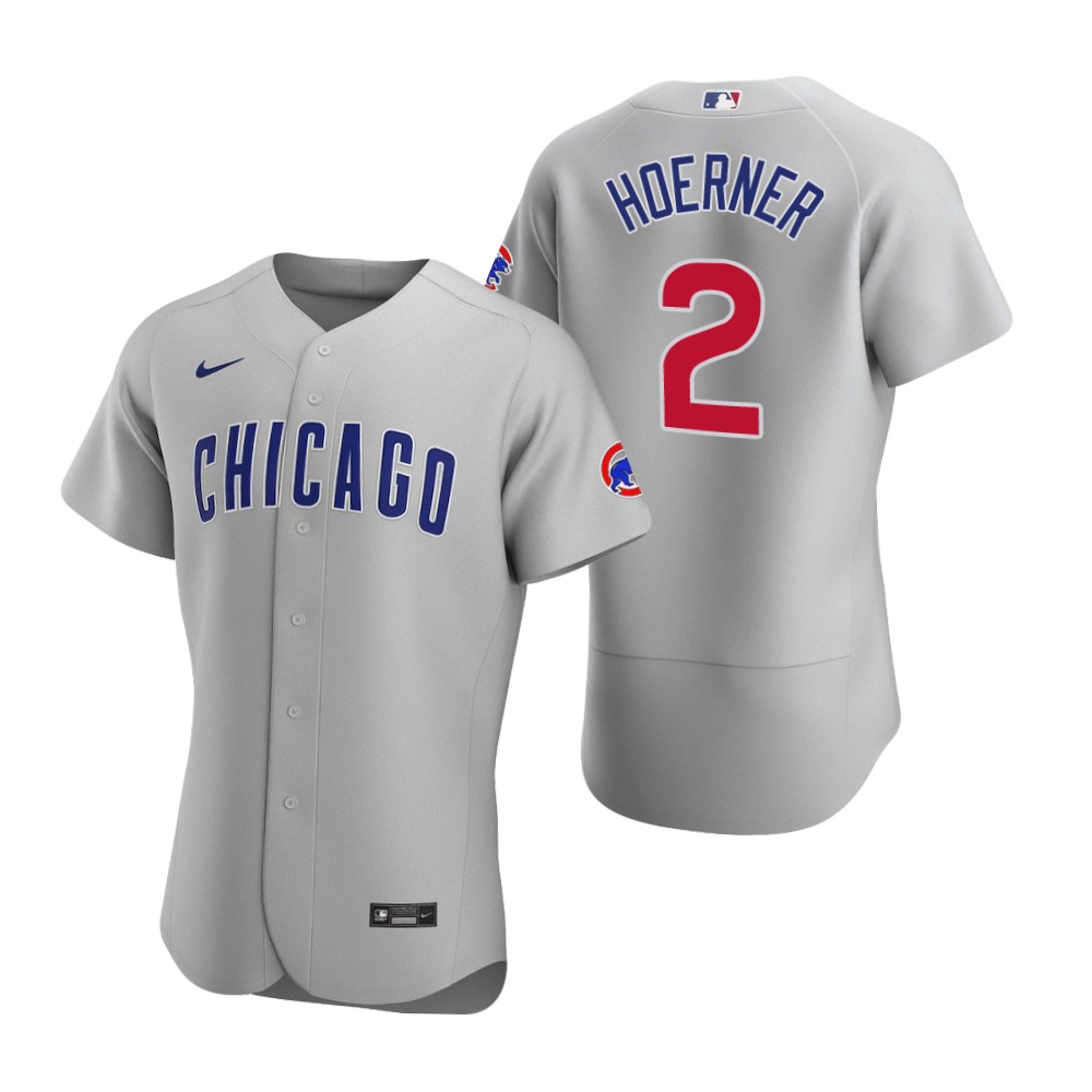 Men's Chicago Cubs Nico Hoerner Nike Gray Road Flex Base Player Baseball Jersey