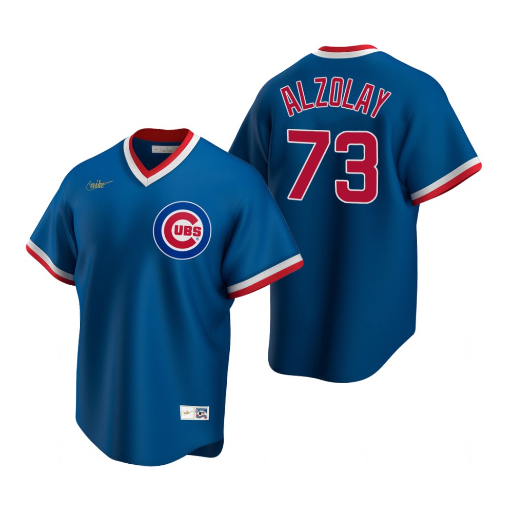 Men's Chicago Cubs Adbert Alzolay Nike Royal Cooperstown Collection Road Jersey