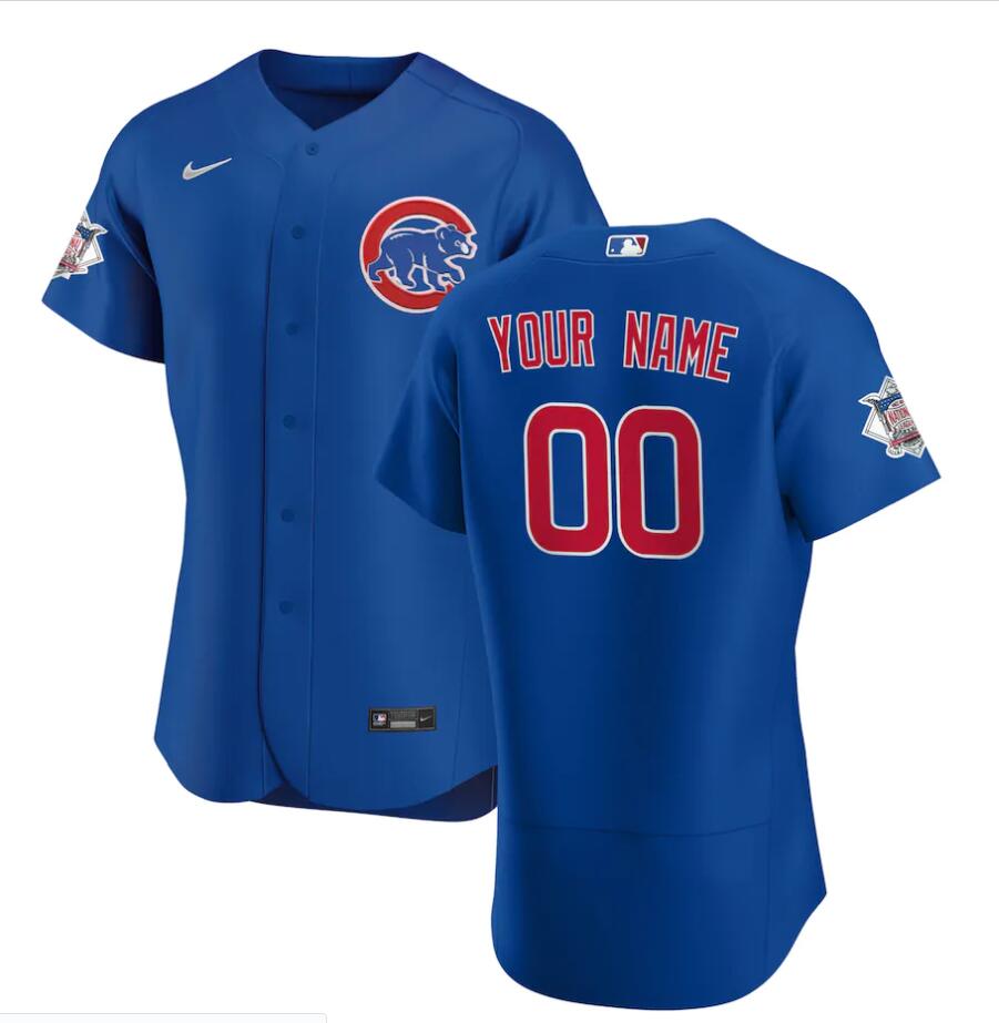 Men's Chicago Cubs Custom Nike White Flex Base Baseball Jersey