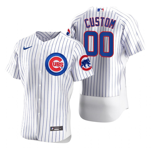 Men's Chicago Cubs Custom Nike White Stitched MLB Flex Base Jersey