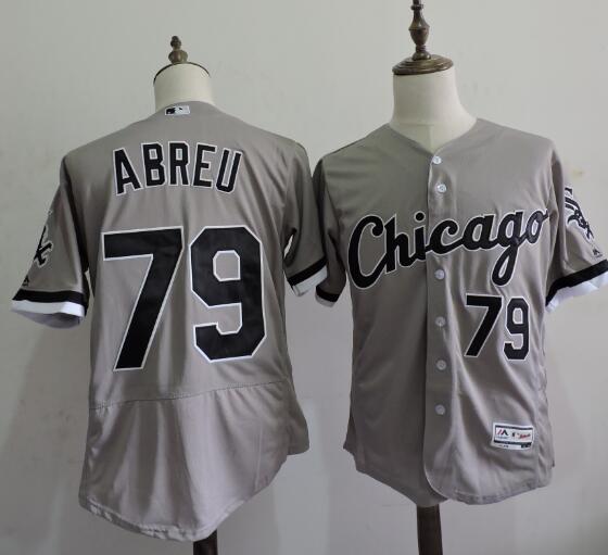 Men's Chicago White Sox #79 Jose Abreu  Majestic Grey Flex Base Baseball Jersey