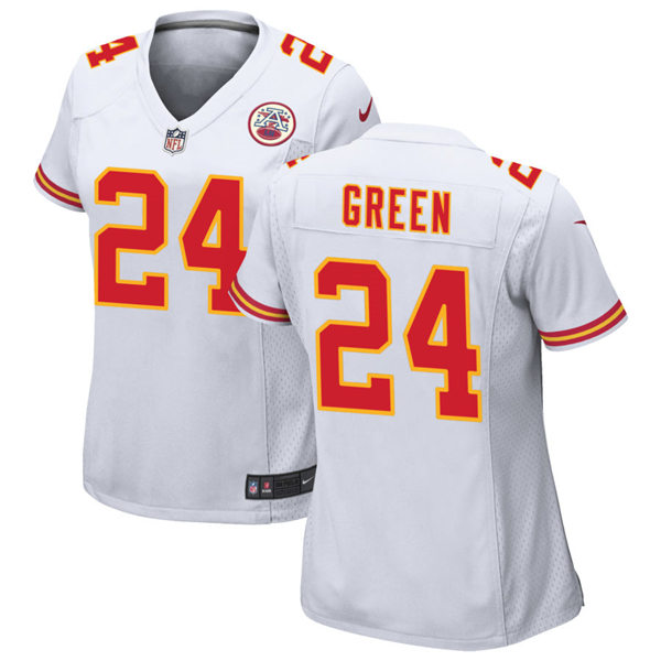 Men's Kansas City Chiefs Retired Player #24 Gary Green Nike White Game Player Football Jersey 
