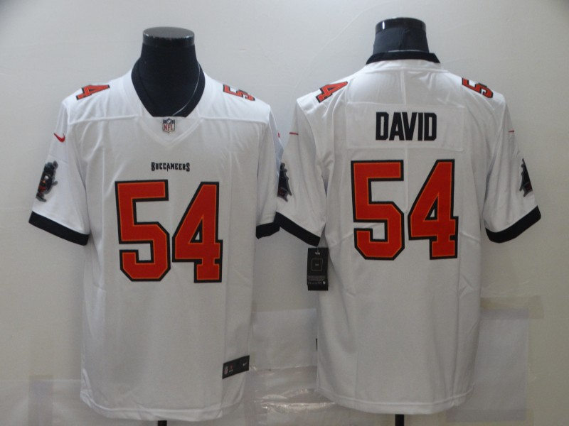 Mens Tampa Bay Buccaneers #54 Lavonte David Nike Road White Vapor Limited Jersey