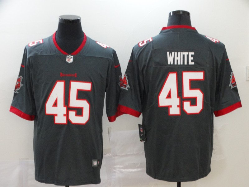 Men's Tampa Bay Buccaneers #45 Devin White Nike Pewter Alternate Vapor Limited Jersey