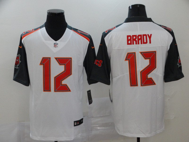 Men's Tampa Bay Buccaneers #12 Tom Brady Nike Old White Game Player Football Jersey 