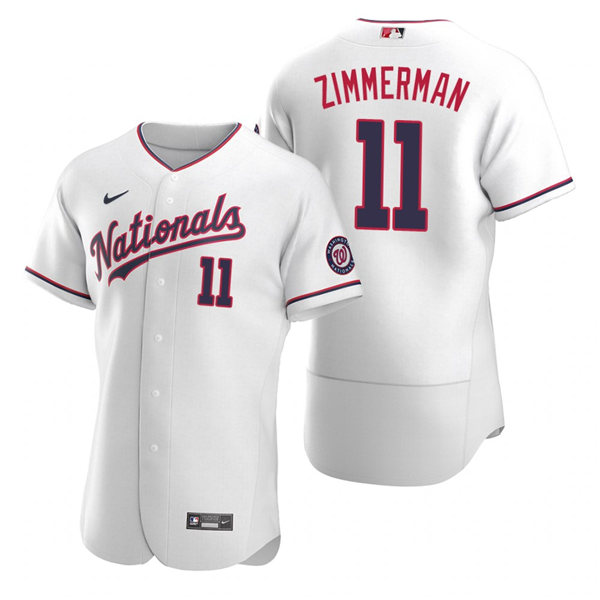Men's Washington Nationals #11 Ryan Zimmerman Nike White Authentic 2020 Alternate Jersey