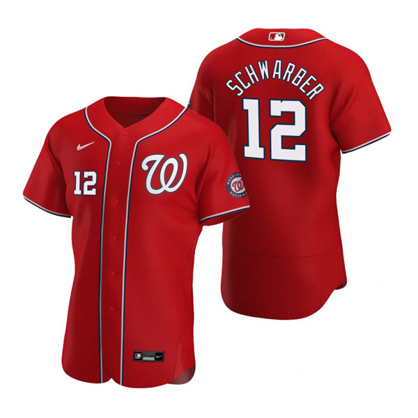 Men's Washington Nationals #12  Kyle Schwarber Nike Red Authentic Alternate Jersey