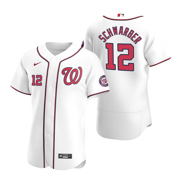 Men's Washington Nationals #12 Kyle Schwarber Nike White Authentic Home Jersey