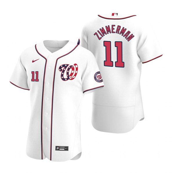 Men's Washington Nationals #11  Ryan Zimmerman Nike White Authentic Alternate Jersey