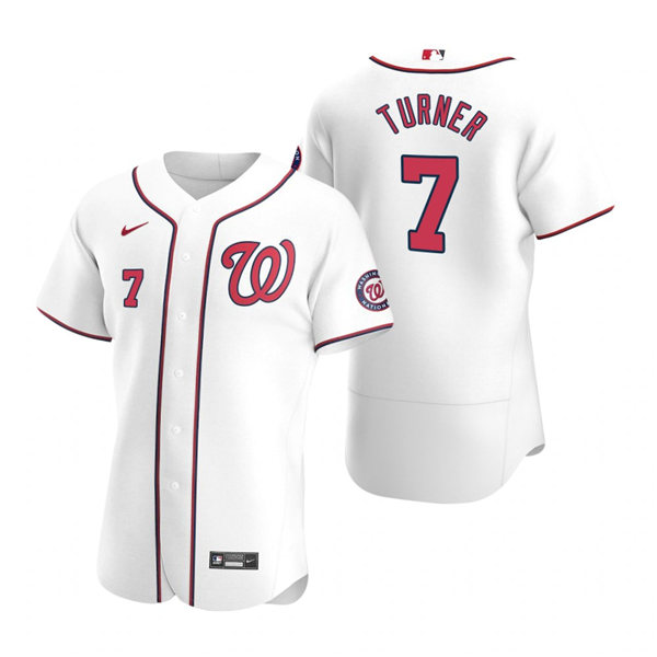 Mens Washington Nationals #7 Trea Turner White Home Flexbase Player Jersey