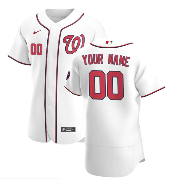 Men's Washington Nationals Custom Nike White Home Stitched MLB Flex Base Jersey