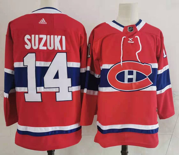 Men's Montreal Canadiens #14 Nick Suzuki adidas Home Red Jersey