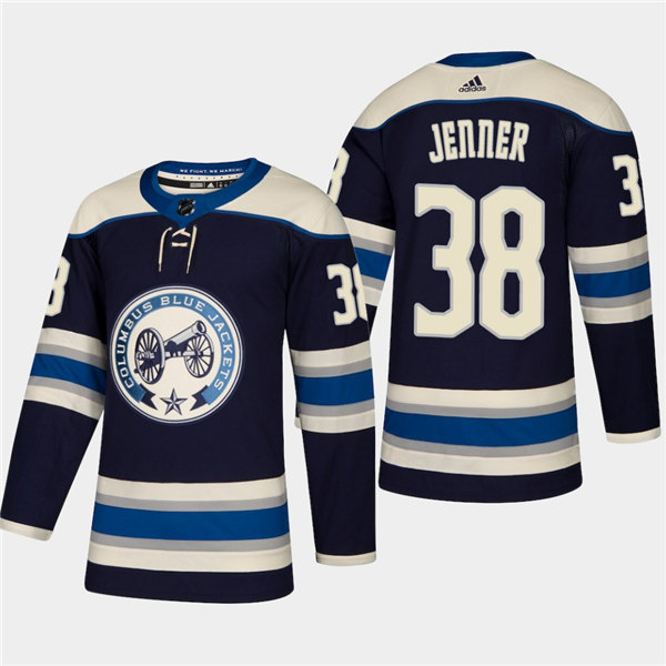 Mens Columbus Blue Jackets #38 Boone Jenner adidas Navy Third Jersey