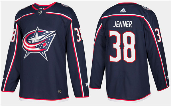 Mens Columbus Blue Jackets #38 Boone Jenner adidas Navy Home Hockey Jersey
