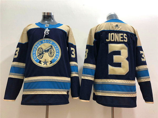 Mens Columbus Blue Jackets #3 Seth Jones adidas Navy Third Jersey