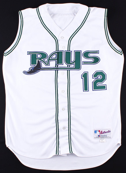 Mens Tampa Bay Devil Rays Custom White Vest Cooperstown Throwback Jersey