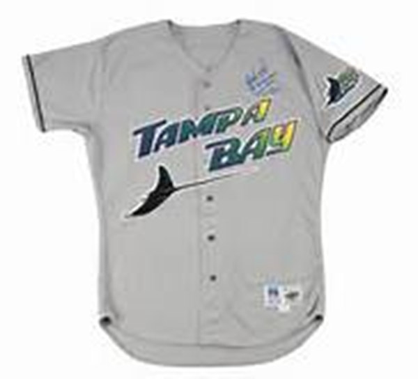 Mens Tampa Bay Devil Rays Custom Don Zimmer Fred McGriff Carl Crawford Carlos Pena Grey Cooperstown Throwback Jersey