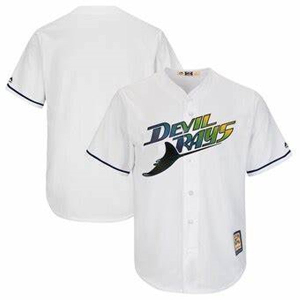 Mens Tampa Bay Devil Rays Custom Don Zimmer Fred McGriff Carl Crawford Carlos Pena White Cooperstown Throwback  Jersey