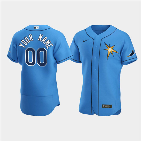 Men's Tampa Bay Rays Custom alternate light blue Flex Base Baseball Jersey