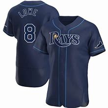 Men's Tampa Bay Rays #8 Brandon Lowe Nike Navy Alternate Flex Base Baseball Jersey