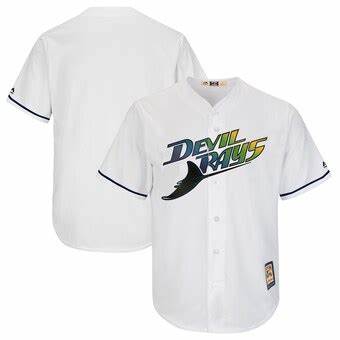 Men's Tampa Bay Rays Blank White Cooperstown Throwback Baseball Jersey