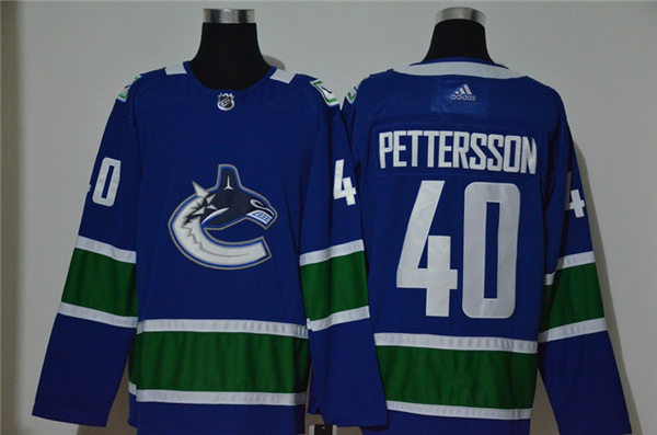 Men's Vancouver Canucks #40 Elias Pettersson adidas Home Blue Authentic Player Jersey
