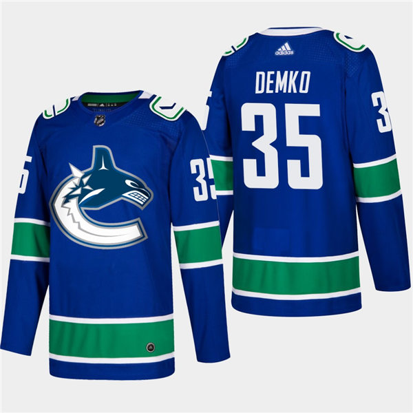 Men's Vancouver Canucks #35 Thatcher Demko  Home Blue Authentic Player Jersey