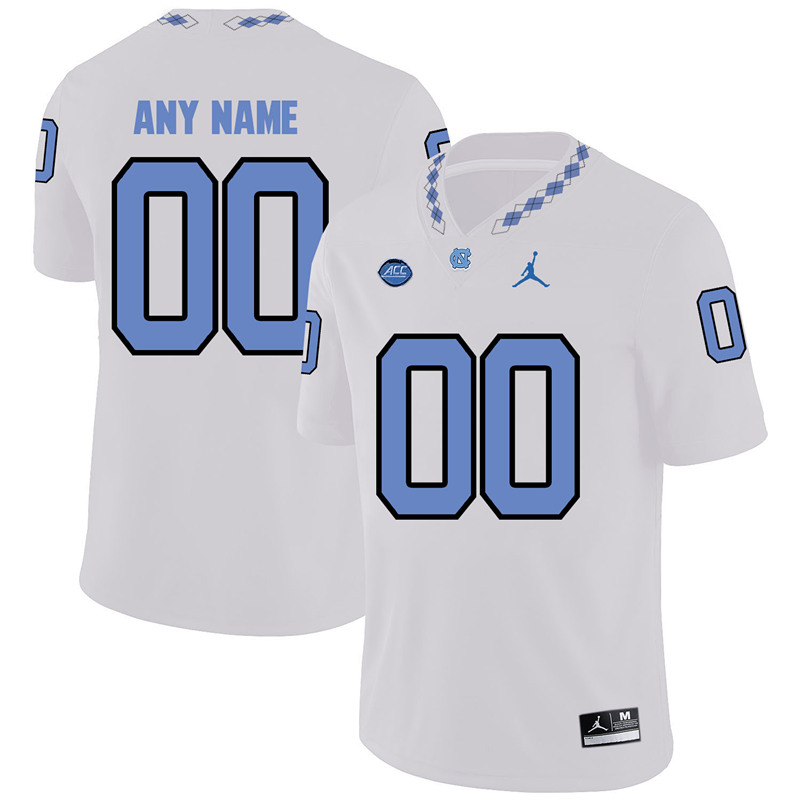 Mens Youth North Carolina Tar Heels Custom  White College Football Game Jersey