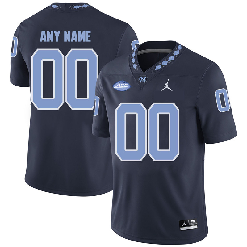 Mens Youth North Carolina Tar Heels Custom Navy Alternate College Football Jersey 