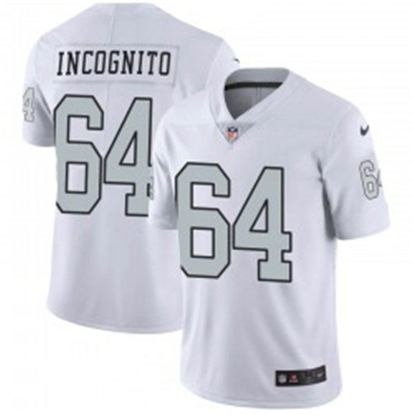 Men's Las Vegas Raiders #64 Richie Incognito Nike White Color Rush Legend Player Jersey